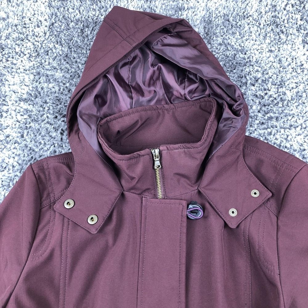 Bass Coat Womens Medium Purple Hooded Lined Parka Winter Zip Pockets Outdoor - Picture 2 of 12